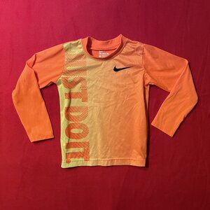 Nike Tee Dri Fit Athletic Cut Long Sleeve Shirt Size 4 (XS) Boys Color Orange